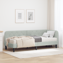 vidaXL Sarokágy keret Világosszürke 80 x 200 cm Bársony