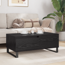 vidaXL Dohányzóasztal fiókkal Fekete tölgy 90 x 50 x 36,5 cm Faanyag