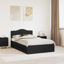 vidaXL Ágykeret fiókkal fejtámlával Fekete 120 x 190 cm Mérnöki Fa