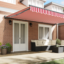 vidaXL Napernyő keret Piros és Fehér 500 × 300 cm