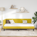 vidaXL Sarokágy keret fejtámlával Sárga 90 cm x 190 cm Bársony