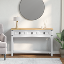 vidaXL Végasztal fiókkal Corona Fehér 114 x 34,5 x 73 cm Tömör fenyőfa