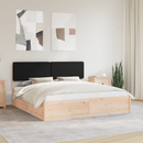 vidaXL Ágykeret Kárpitozott Fejtámlával Fekete 200 x 200 cm