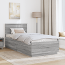 vidaXL Ágykeret fejtámlával Szürke Sonoma 70 x 190 cm Szerelt Fa