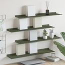 vidaXL Lebegő polc 4 pcs Olajzöld 80 x 18 x 2,5 cm Acél