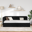 vidaXL Sarokágy keret Fekete 100 x 200 cm szövet