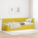 vidaXL Sarokágy keret fejtámlával Sárga 80 cm x 200 cm Bársony