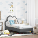 vidaXL Gyerekágy keret fejtámlával Világosszürke 70 x 140 cm PU