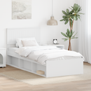 vidaXL Ágykeret fejtámlával Fehér 90 x 200 cm Tömör fenyőfa