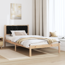 vidaXL Ágykeret fejtámlával Fekete 100 x 200 cm Tömör fenyőfa