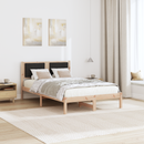 vidaXL Ágykeret fejtámlával Fekete 120 x 200 cm Tömör fenyőfa