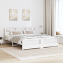 vidaXL Ágykeret polcokkal fejtámlával Fehér 180 x 200 cm Tömör fenyő
