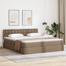 vidaXL Ágy tárolóval és LED lámpával matracmal Kávé 180 x 200 cm Műbőr
