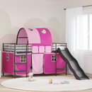 vidaXL Gyerekek Loft Ágykerete Fekete és Rózsaszín 107 x 203 cm Fém