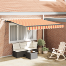 vidaXL Behúzható napellenző Sárga és narancs 350 x 250 cm Poliészter