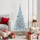 vidaXL Karácsonyfa 150 LED-del állvánnyal Ezüst 120 cm PET