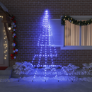 vidaXL LED Karácsonyfák talajráccsal 168 LED-del Kék 306 cm Fém