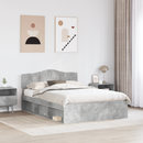 vidaXL Ágykeret fejtámlával Beton Szürke 150 x 200 cm Tömör fenyőfa