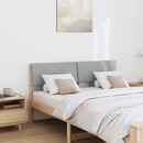 vidaXL Kárpitozott fejtámla Világosszürke 140 cm Tömör fenyőfa