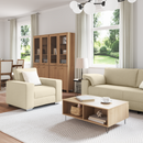 vidaXL Kanapé 3 pcs Krém 219 x 80 x 82 cm Lábbal kevert anyag