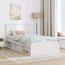 vidaXL Ágykeret fejtámlával Fehér 100 x 200 cm Tömör fenyőfa