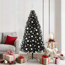 vidaXL Karácsonyfa 300 LED-del állvánnyal Fekete 180 cm PVC