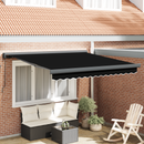 vidaXL Behúzható napellenző Fekete 350 x 250 cm Vászon és Alumínium