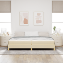 vidaXL Boxrugós ágy matracmal Krém 200 x 200 cm szövet