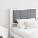 vidaXL Kárpitozott fejtámla fejtámlával Fehér 150 cm Tömör fenyőfa