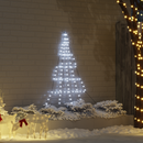 vidaXL LED Karácsonyfák talajráccsal Hideg fehér 182 cm Fém