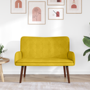 vidaXL Kétüléses Kanapé Sárga 115 x 61 x 87 cm Bársony