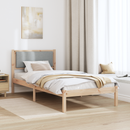 vidaXL Ágykeret fejtámlával Világosszürke 100 x 200 cm Tömör fenyőfa