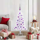 vidaXL Mű karácsonyfa 150 LED-del állvánnyal Fehér 120 cm PVC és Acél
