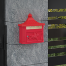 vidaXL Fali Postafiók ajtóval Piros 40,5 x 16 x 45 cm Öntött alumínium