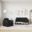 vidaXL Kanapé Szett 2 pcs Fekete 158 x 78 x 80 cm Bársony