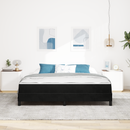 vidaXL Boxrugós ágy matracmal Fekete 180 x 200 cm szövet