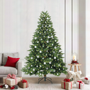 vidaXL Mű karácsonyfa 300 LED-del állvánnyal Zöld 210 cm PE és PVC