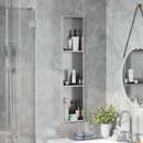vidaXL Zuhany Niche Ezüst 90 x 20 x 9,5 cm Rozsdamentes acél