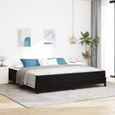 vidaXL Boxrugós ágy matracmal Fekete 200 x 200 cm szövet