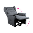 Állítható relaxációs fotel, világosszürke, DOURO