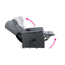 Állítható relaxációs fotel, világosszürke, DOURO