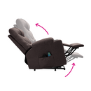 Állítható masszázs fotel, barna, HUDSON