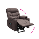 Állítható masszázs fotel, barna, HUDSON