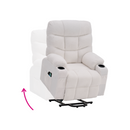 Állítható masszázs fotel, fehér, HUDSON