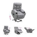 Állítható masszázs fotel, világosszürke, HUDSON