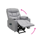 Állítható masszázs fotel, világosszürke, HUDSON