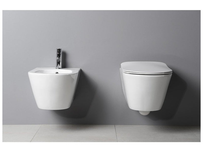 Sanovit AVVA fali WC - rimless - perem nélküli - rejtett szerelésű - mély öblítésű - 53 cm