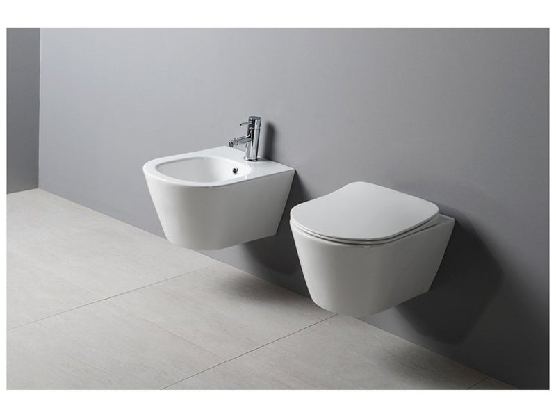 Sanovit AVVA fali WC - rimless - perem nélküli - rejtett szerelésű - mély öblítésű - 53 cm