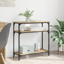 vidaXL Konzolasztal polcokkal Artisan tölgy 75 x 29 x 75 cm Faanyag