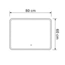 Padova 80 tükör jelenlétérzékelővel led világítással páramentesító funkcióval 80x60 cm
